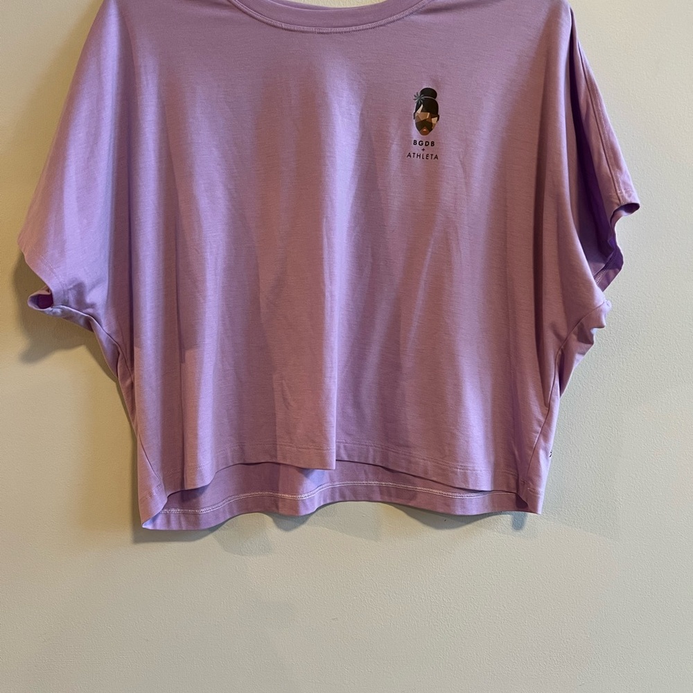 Athleta Purple Crop Short Sleeve Brown girls do Ballet limited edition S/M